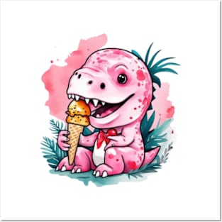 Pink dinosaur gift ideas, pink dinosaur gift ideas kids tees adult tees, pink dino kids tees hoodies gifts Posters and Art